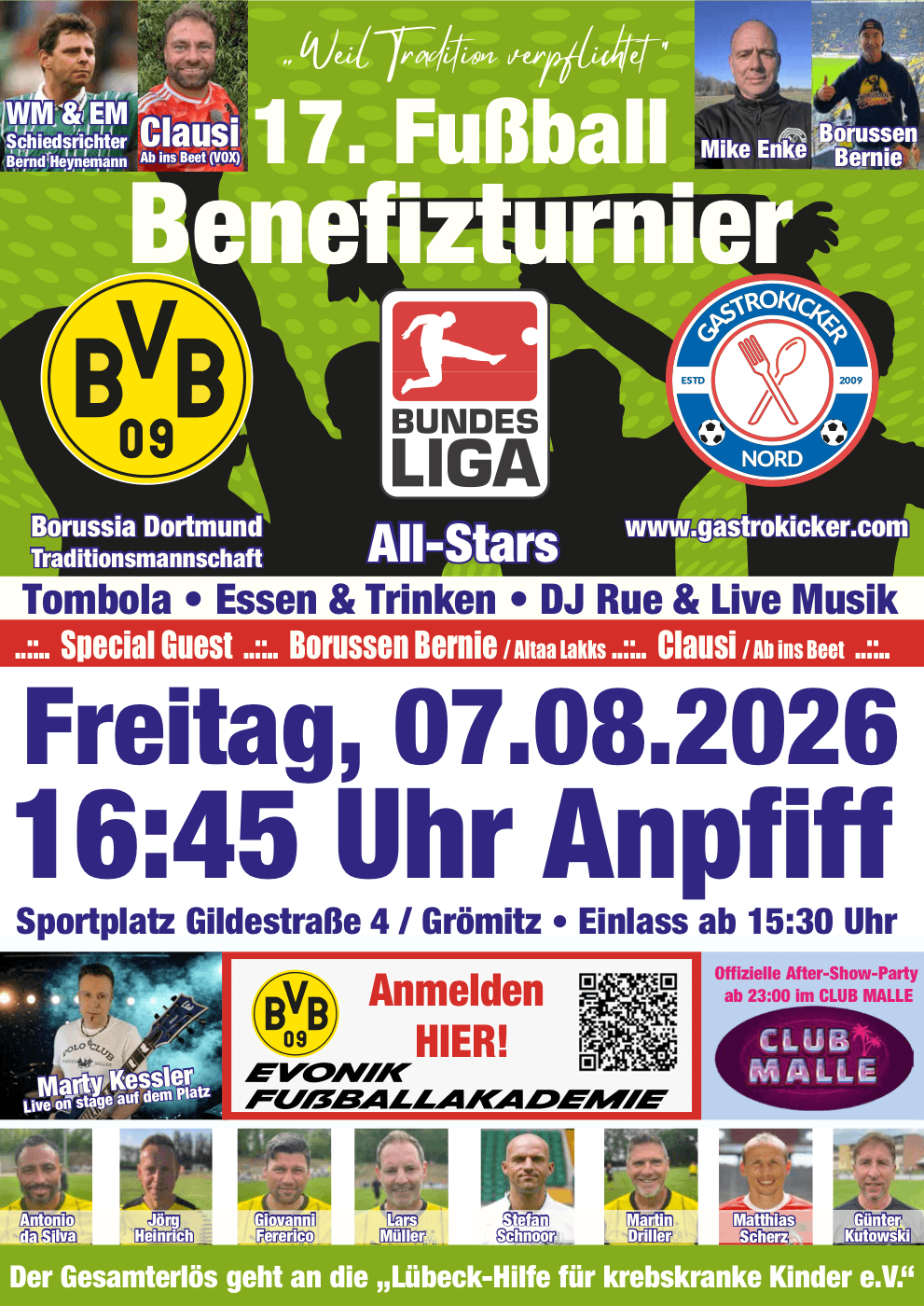 Flyer zum Gastrokicker Benefizturnier 2026
